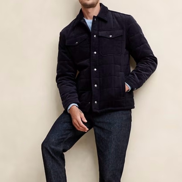 Banana Republic Corduroy Navy Quilted Jacket - Picture 2 of 2